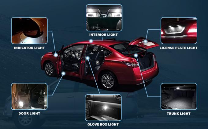 194 τσιπ σφηνών T10 SMD 5050 λαμπών φωτός 6500K των αυτοκίνητων οδηγήσεων 8