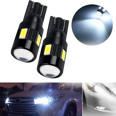Τα T10 5630 6 SMD Nonpolarity οδήγησαν τροποποιημένο οδηγήσεων αυτοκινήτων συνεχές ρεύμα 12V βολβών των δευτερευουσών το λάμπες φωτός