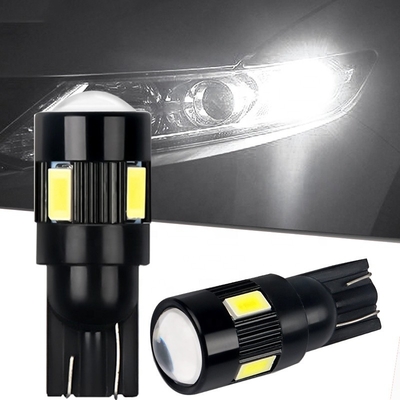Τα T10 5630 6 SMD Nonpolarity οδήγησαν τροποποιημένο οδηγήσεων αυτοκινήτων συνεχές ρεύμα 12V βολβών των δευτερευουσών το λάμπες φωτός