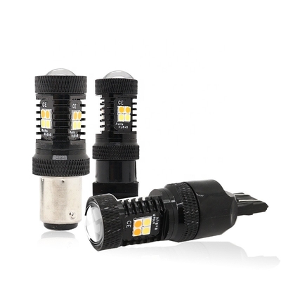 Διπλά των άσπρων κίτρινων 12V Switchback χρώματος φω'τα 1157 3157 7443 3030 16SMD σημάτων στροφής φρένων οδηγήσεων