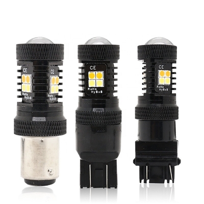 Διπλά των άσπρων κίτρινων 12V Switchback χρώματος φω'τα 1157 3157 7443 3030 16SMD σημάτων στροφής φρένων οδηγήσεων