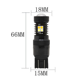 Διπλά των άσπρων κίτρινων 12V Switchback χρώματος φω'τα 1157 3157 7443 3030 16SMD σημάτων στροφής φρένων οδηγήσεων