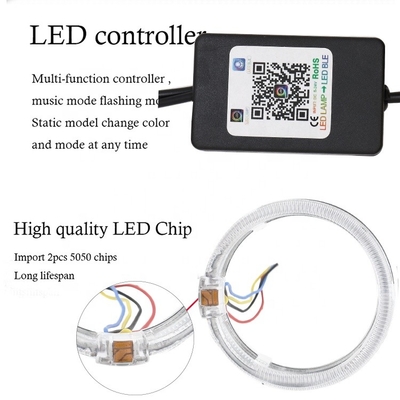 DRL RGB φωτοστεφάνου δαχτυλιδιών μάτια 80mm 95mm 105mm 110mm διαβόλων αγγέλου φω'των CCFL αυτοκινήτων εσωτερικά οδηγημένα περιβαλλοντικά