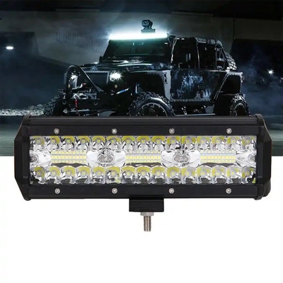 9 ιντσών 180W διπλή σειρά LED φωτεινή μπάρα λευκό / κίτρινο για οχήματα εκτός δρόμου