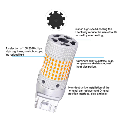 Αυτοκινητοβιομηχανικά LED σήματα στροφής Canbus Fog Light 2016 chip 150 SMD 1156/1157/7440 LED