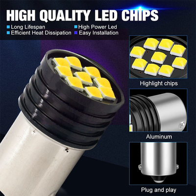 1157 BAY15D LED P21/5W 1156 BA15S P21W LED λαμπτήρες 9 SMD 3030 R5W R10W Φωτό πίσω από το φρένο