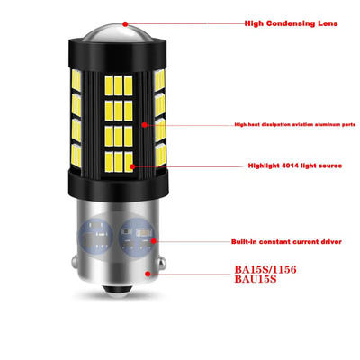 1157 1156 4014 66 SMD LED φως φρένων αυτοκίνητα ανάποδα εσωτερικά λαμπτήρες LED αυτοκινήτων Canbus
