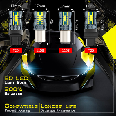 Αδιάβροχο 12V 1156 3030 24LED+2COB Φώτα σηματοδότησης στροφής φρένων 3156 Διχρωματικό λαμπτήρα LED