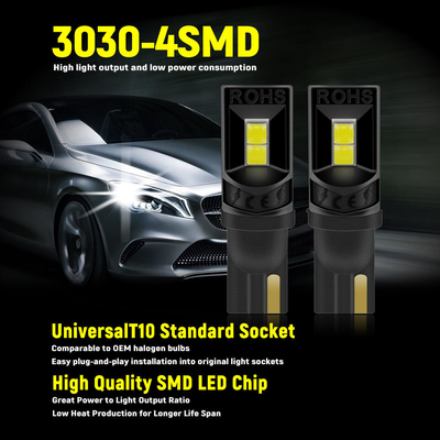 360 μοίρες λαμπτήρες LED T10 194 168 147 W5W 3030 Αυτοκίνητο λαμπτήρες εσωτερικού LED Λάθος δωρεάν Φως πινακίδας κυκλοφορίας