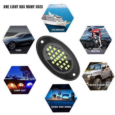 12V Αδιάβροχο Φως Τάγματος 2835 LED Μονοχρώμα Καθαρό Λευκό 24 LED Φως Βράχου Για Φορτηγό Jeep ATV UTV Offroad Underglow