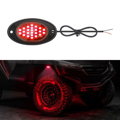 12V Αδιάβροχο Φως Τάγματος 2835 LED Μονοχρώμα Καθαρό Λευκό 24 LED Φως Βράχου Για Φορτηγό Jeep ATV UTV Offroad Underglow