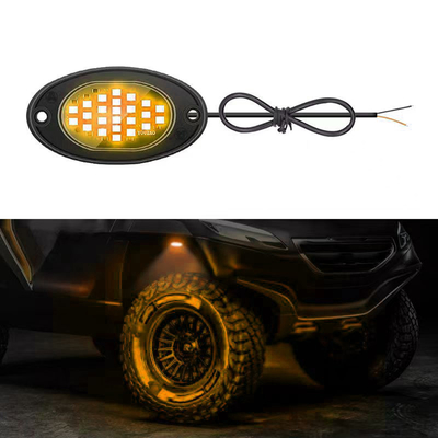 12V Αδιάβροχο Φως Τάγματος 2835 LED Μονοχρώμα Καθαρό Λευκό 24 LED Φως Βράχου Για Φορτηγό Jeep ATV UTV Offroad Underglow