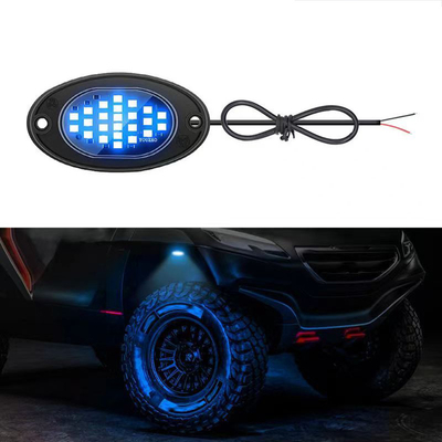 12V Αδιάβροχο Φως Τάγματος 2835 LED Μονοχρώμα Καθαρό Λευκό 24 LED Φως Βράχου Για Φορτηγό Jeep ATV UTV Offroad Underglow