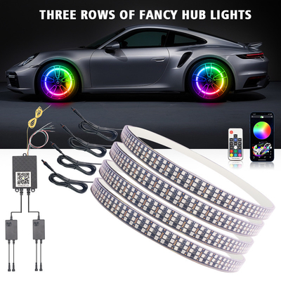 RGB SMD 5050 LED Strip IP67 Αδιάβροχο LED τροχό αυτοκινήτου Hub Χρωματικό φως RGB τροχός LED φώτα για ελαστικά αυτοκινήτου με App Control