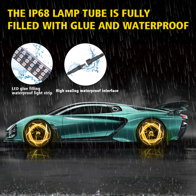 RGB SMD 5050 LED Strip IP67 Αδιάβροχο LED τροχό αυτοκινήτου Hub Χρωματικό φως RGB τροχός LED φώτα για ελαστικά αυτοκινήτου με App Control