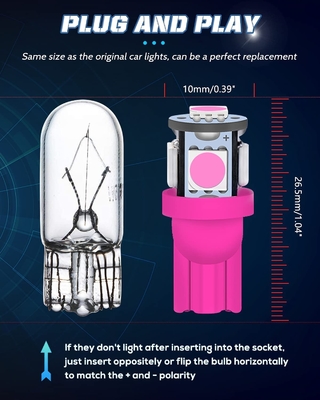 194 τσιπ σφηνών T10 SMD 5050 λαμπών φωτός 6500K των αυτοκίνητων οδηγήσεων