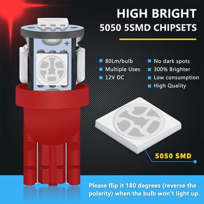 194 τσιπ σφηνών T10 SMD 5050 λαμπών φωτός 6500K των αυτοκίνητων οδηγήσεων