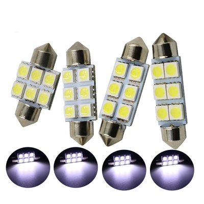 Γιρλαντών C5W 5050 6SMD των οδηγήσεων μπλε άσπρο συνεχές ρεύμα 12V 31mm 36mm 39mm 41mm θόλων βολβών λαμπτήρων φω'των αυτοκινήτων εσωτερικό