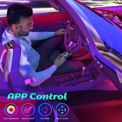 4 τα PC 48 οδήγησαν τα εσωτερικά φω'τα IP65 ατμόσφαιρας αυτοκινήτων λουρίδων με APP λιμένων USB τον έλεγχο